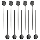 Axyaa Long Handle Mirror Ice Spoon Set - 10Pcs Stainless Steel Flatware & Bar Tools