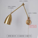 Axyaa Copper Swing Arm LED Wall Lamp for Study Reading Bedroom Café