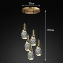 Axyaa Crystal Stone Pendant Light Gold Copper Ceiling Lamp
