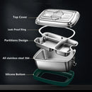 Stainless Steel Axyaa Double Layer Leak-Proof Lunch Box Set Adult Student Food Container