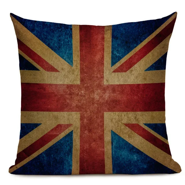 Axyaa Union Jack American Flag Throw Pillow Cases 45x45cm Square Top King Size