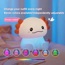 Axyaa Pink Axolotl LED Night Light - Rechargeable Touch Lamp Cute Animal Bedside Gift