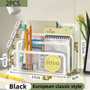 3-Tier Black Metal Mesh Desk Organizer by Axyaa for Documents, Books & Magazines