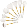 Axyaa White Gold Silicone Kitchen Utensils Set - Heat-resistant Cooking Tools