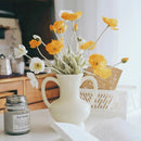 Axya Cream Ceramic Vase, Vintage Style, Living Room Table Decor, Home Accent
