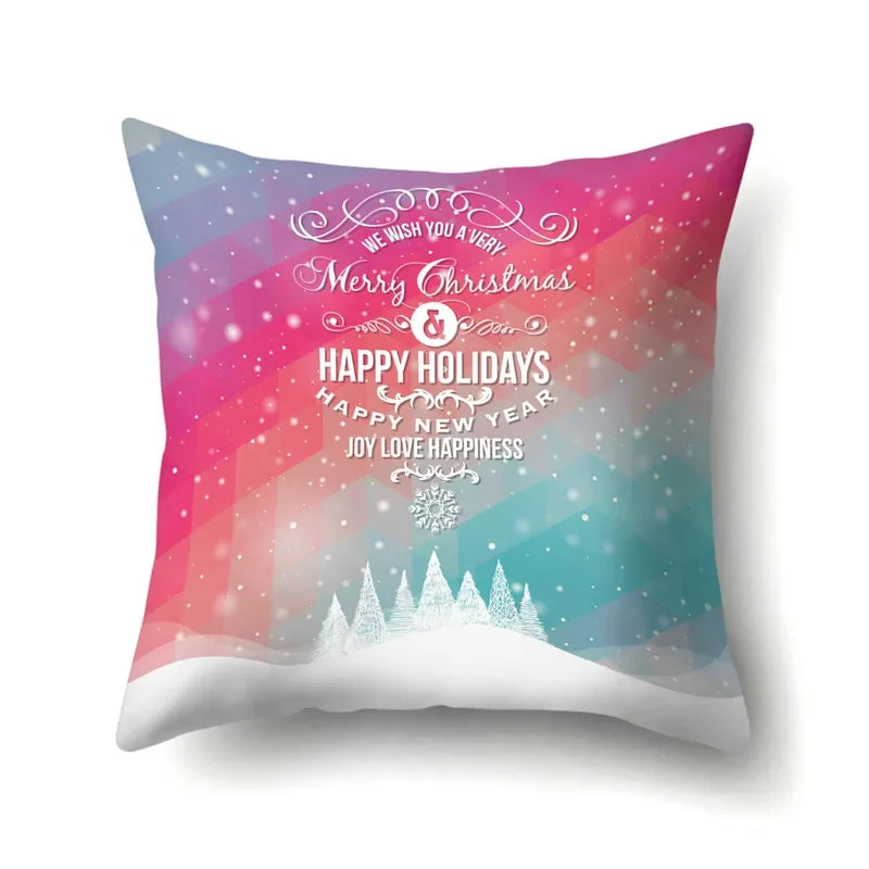 Axyaa Christmas Santa Claus Print Pillow Cover 45X45CM