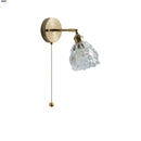 Axyaa Copper Base LED Wall Sconce, Pull Chain Switch, Clear Glass, Nordic Modern Rotation