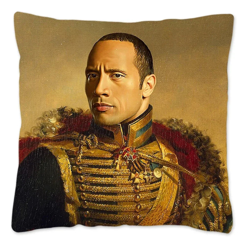 Dwayne Johnson Rock Face Cushion Cover for Sofa by Axyaa - Home Decor Pillowcase
