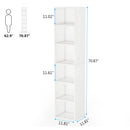 Axyaa 70.9" Tall Modern White Corner Bookcase with 6 Tier Cube Shelves