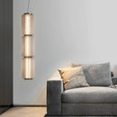 Axyaa Long Stripe Pendant Light with Smoke Gray Glass Lampshade