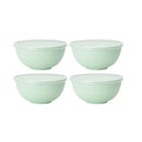 Axyaa Light Green Plastic Bowl Set with Lid for Kitchen, RV, Camping & Work