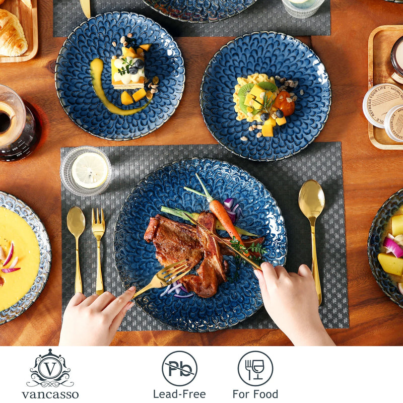 Axya Chrys Textured Ceramic Dinnerware Set for 6/12 - Service for 6/12