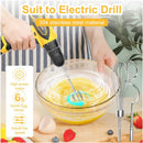 Axyaa Stainless Steel Egg Beater Mixer Whisk for Baking Tools & Electric Drill Kitchen Accessories