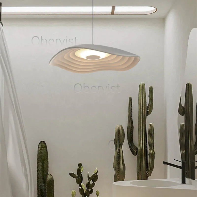Axyaa Valentina Pendant Light: Wavy Nordic Lampshade for Dining Bedroom Kitchen.