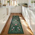 Nordic Flower Print Runner Rug by Axyaa: Advanced Light Luxury Corridor Mat
