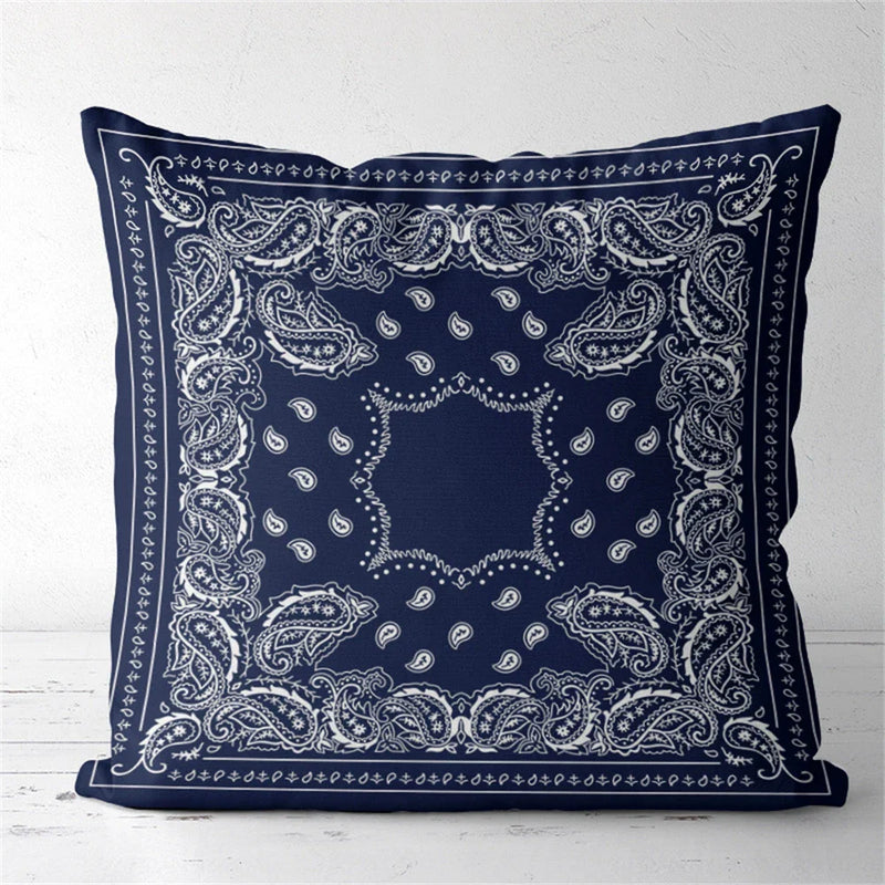 Axyaa Tan Chen Pattern Flower Cushion Cover for Home Decor