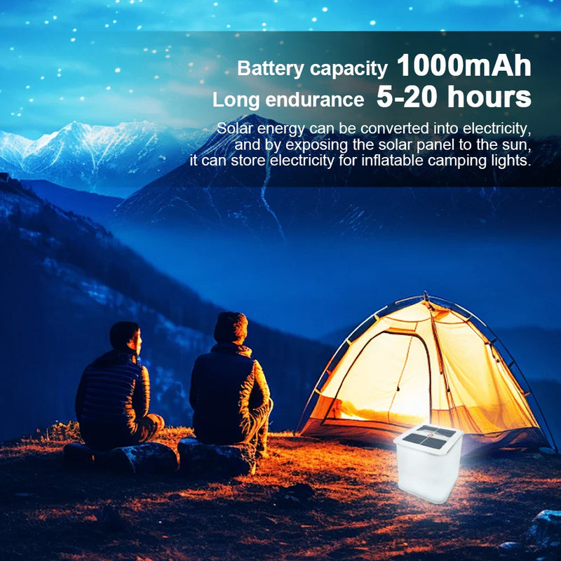 Axyaa Solar LED Inflatable Camping Light: Waterproof & Rechargeable for Emergencies