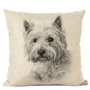 Cute Bulldog Hand-Painted Linen Pillowcase by Axyaa Teddy Collection