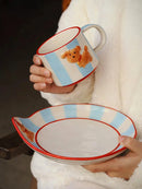 Axya Ceramic Coffee Mugs, Couple Drinkware Set for Afternoon Tea and Milk