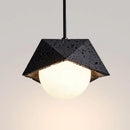 Axyaa Minimalist Bedroom Headboard - Cave Stone Pendant Light - Retro Bar Counter