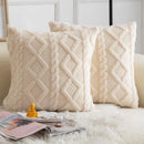 Axyaa Plush Geometric Lumbar Pillow Cover - Boho Cushions for Home Sofa Decor