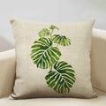 Axyaa Tropical Palm Leaf Cushion Cover 45x45cm Linen Pillowcase