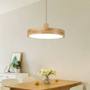 Axyaa Nordic Wood Round Pendant Light for Minimalist Home Decor