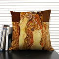 Axyaa Gold Pattern Oil Painting Decorative Throw Pillow Case - 45x45cm