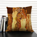 Axyaa Gold Pattern Oil Painting Decorative Throw Pillow Case - 45x45cm