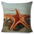 Axyaa Starfish Print Linen Pillowcase for Home & Car Decor