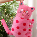 Axyaa Pink Cat Plush Hugging Pillow - Kids Stuffed Kitten Toy