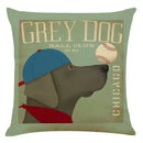 Axyaa Linen Pillowcase for Car Sofa Cushion Cover 45*45cm - Retro Dog Design