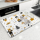 Axyaa Cartoon Girl Stars Polka Dots Kitchen Table Mats