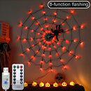 Axyaa Spider Web Light String: Halloween Indoor/Outdoor Ghost Festival Decoration
