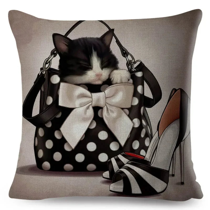 Axyaa Cartoon Dog Linen Pillowcase 45*45cm