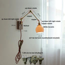 Axyaa Walnut Wood Swing Arm LED Wall Lamps - Nordic Modern Design