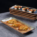 Axyaa Sushi Plate: Ceramic Rectangular Fish Plate for High-Value Sashimi & BBQ