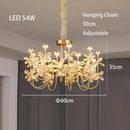 Axyaa Copper Petal Crystal Chandelier LED Dining Room Minimalist Luxury Artistic Lamp