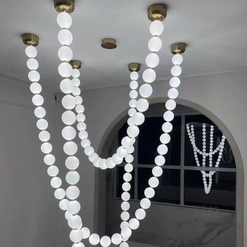 Elegant Glass Gold Pendant Light by Axyaa for Living Room Staircase Foyer