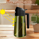 Axyaa Dark Green Glass Oil Sprayer 2-in-1 Olive Oil Dispenser Bottle