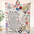 Axyaa Vintage Spanish Love Letter Flannel Blanket - Ultra-Soft All-Season Cozy Bed Throw
