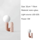 Axyaa Nordic Resin LED Table Lamp with Glass Ball Design for Home and Hotel Decor