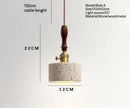 Axyaa Yellow Travertine LED Pendant Chandelier for Modern Living Spaces