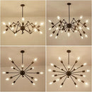 Adjustable Spider Iron Chandelier, Industrial Satellite Lighting for Living Room by Axyaa