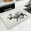 Axyaa Super Absorbent Kitchen Draining Mat - Quick Dry Dish Drying & Bathroom Drain Pad