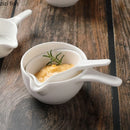 Axya White Ceramic Spice Dish with Handle and Sauces Cup