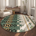 Axyaa Moroccan-Inspired Fluffy Round Rug for Cozy Home Decor