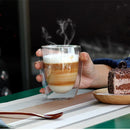 Axya Double Wall Glass Cup – Handmade, Heat Resistant, Multi-use Drinkware