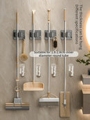 Axyaa Wall-Mounted Mop Clip Holder Hook: Stainless Steel/Aluminum Bathroom Storage Rack