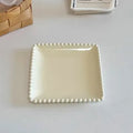 Axyaa 6-inch Cream Ceramic Dessert Plate